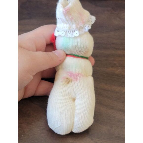 Handmade sock snowman AS IS ornament Xmas decor - Picture 3 of 4